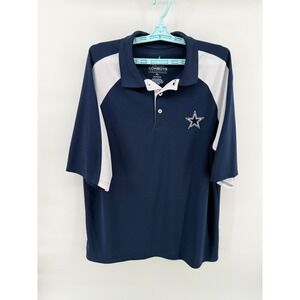 Dallas Cowboys Authentic Mens XL Polo Shirt Navy Blue White Star Logo RN122757